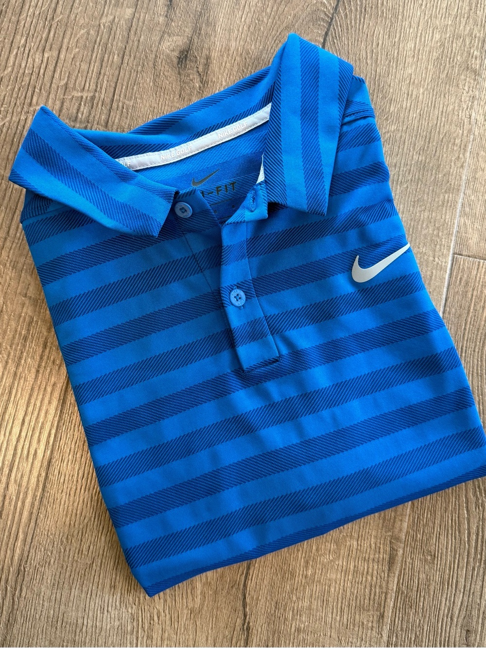 Nike Golf Blue Striped Polo Shirt